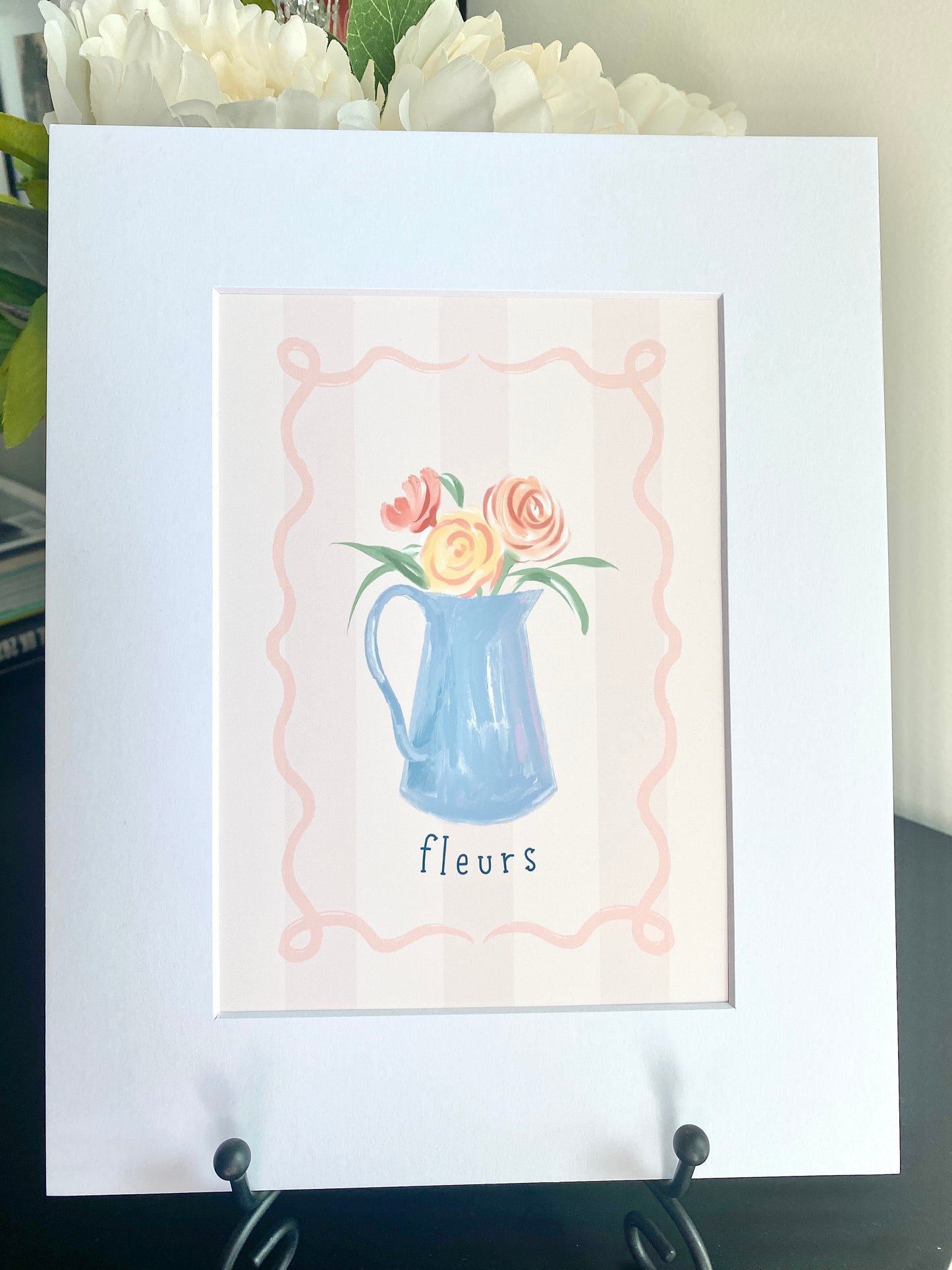 Fleurs (flowers) in Vase Art Print