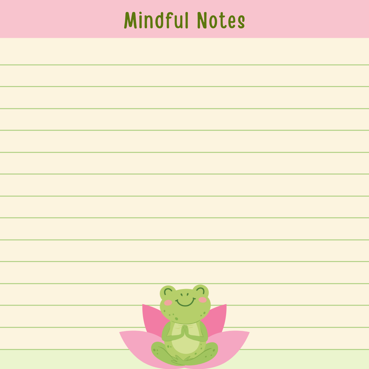 4 x 4 Inches Frog Meditation Notepad