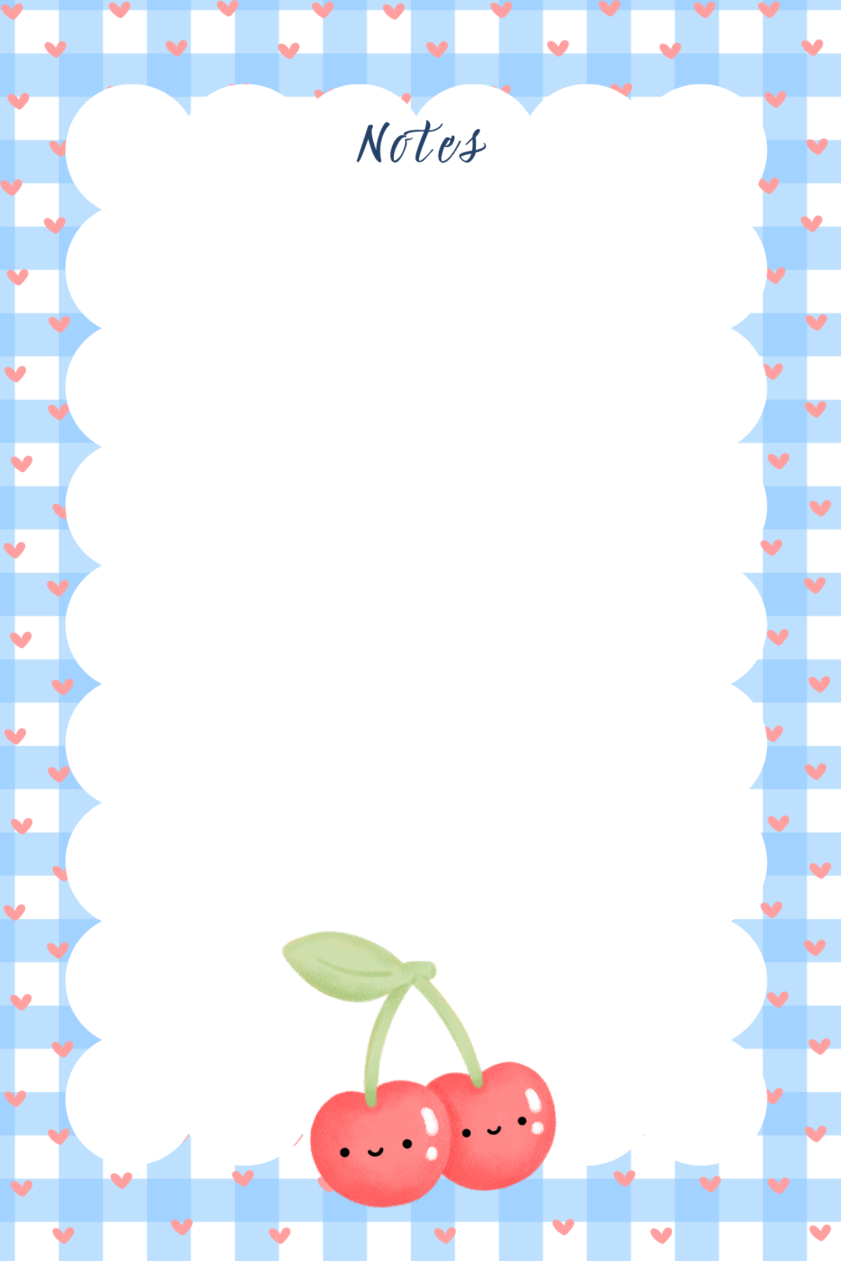 4 x 6 Inch Gingham Cherries Notepad