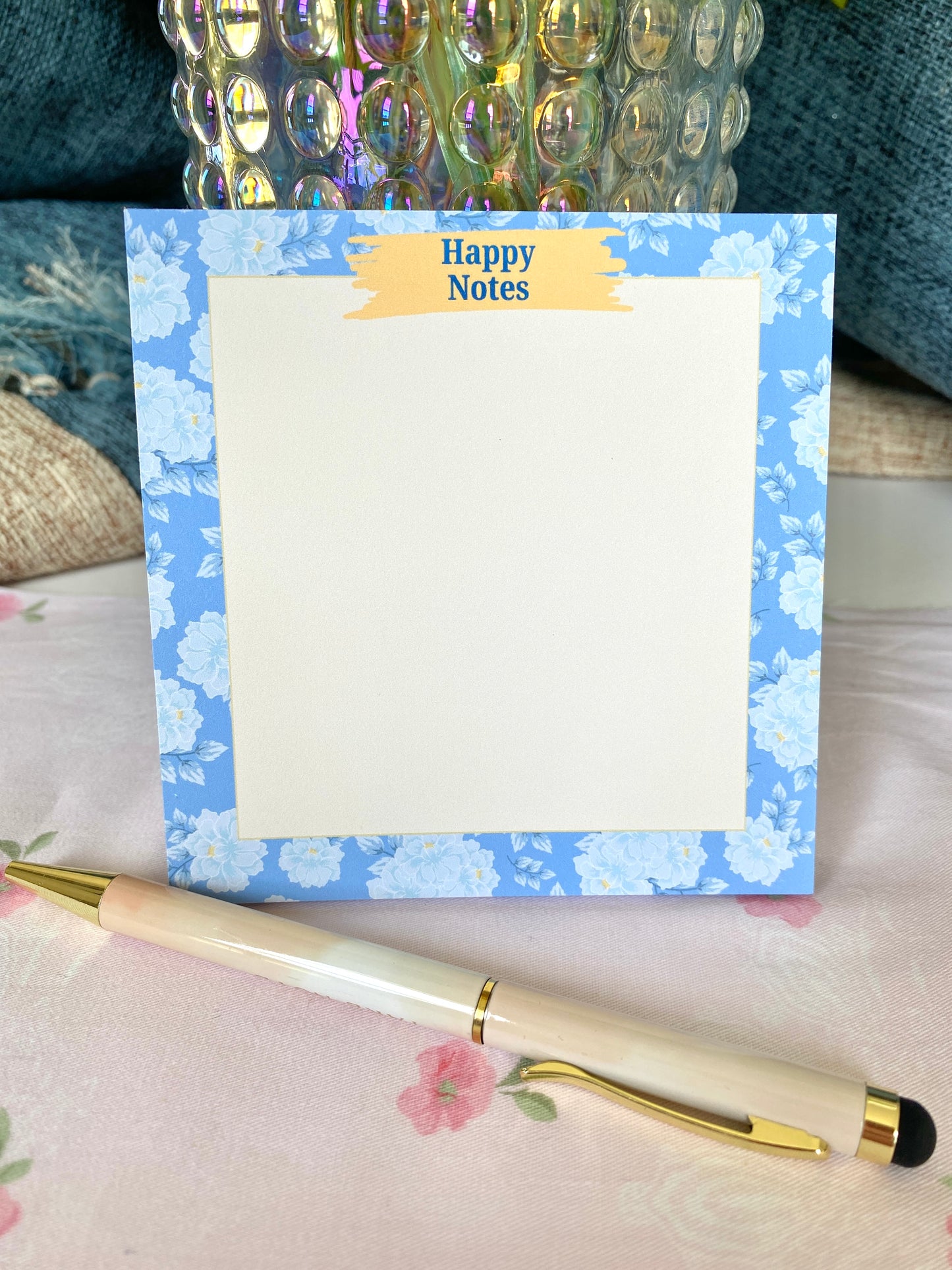 Blue Flowers Notepad
