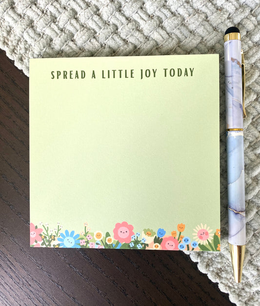 4 x 4 Inches Spread Joy with Flowers Notepad