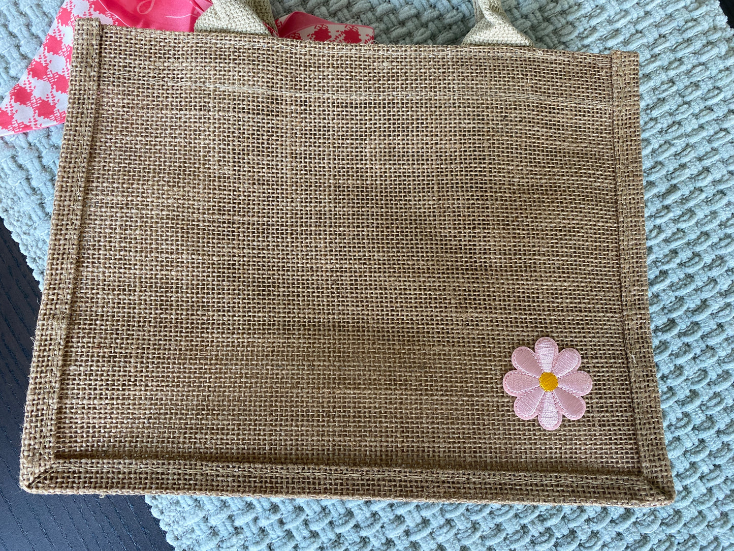 Burlap Tote - London Baby