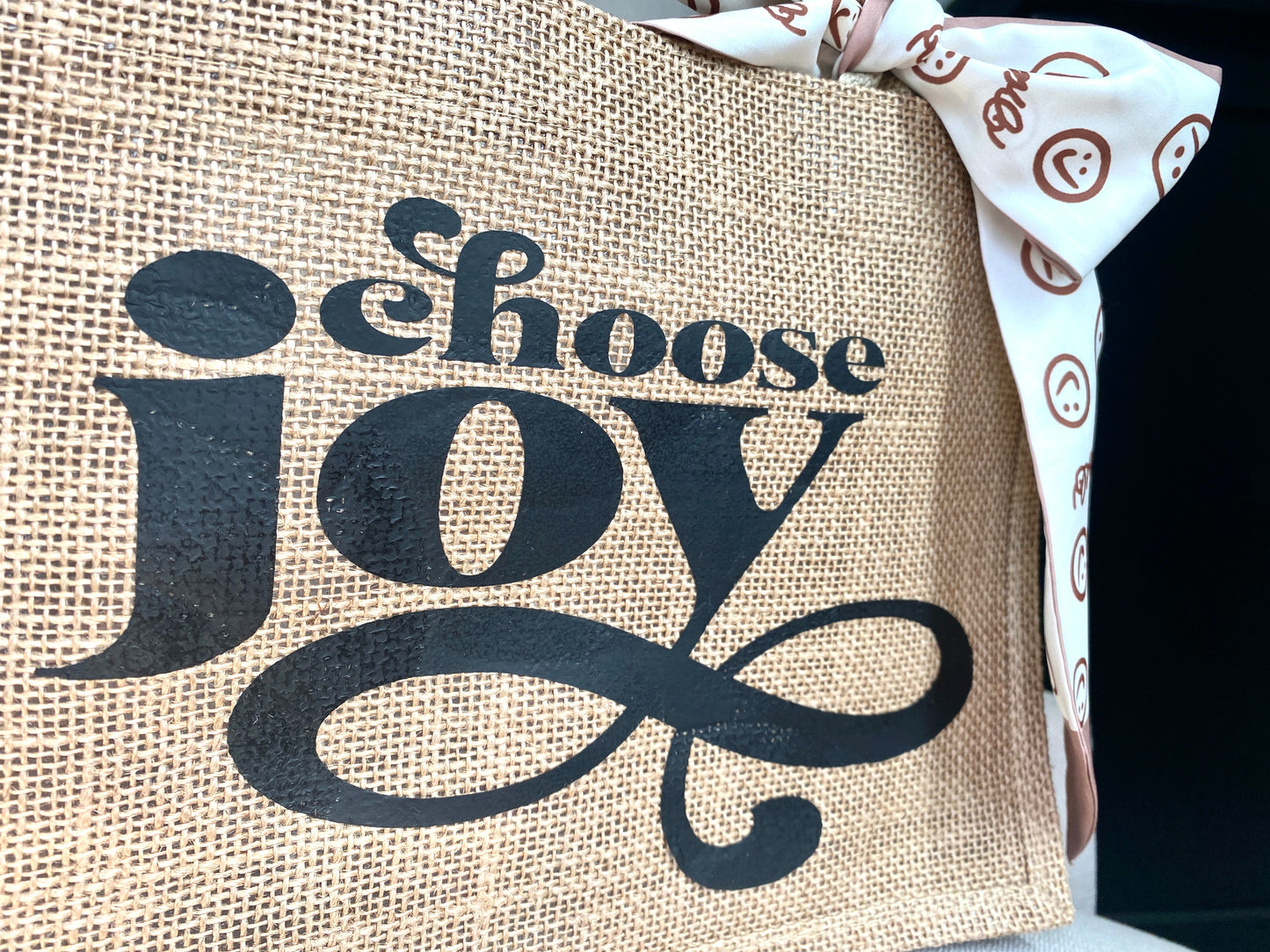 Burlap Tote - Choose Joy