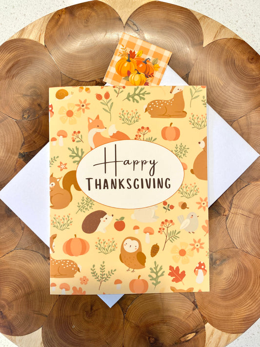 Thanksgiving Animals Greeting Card
