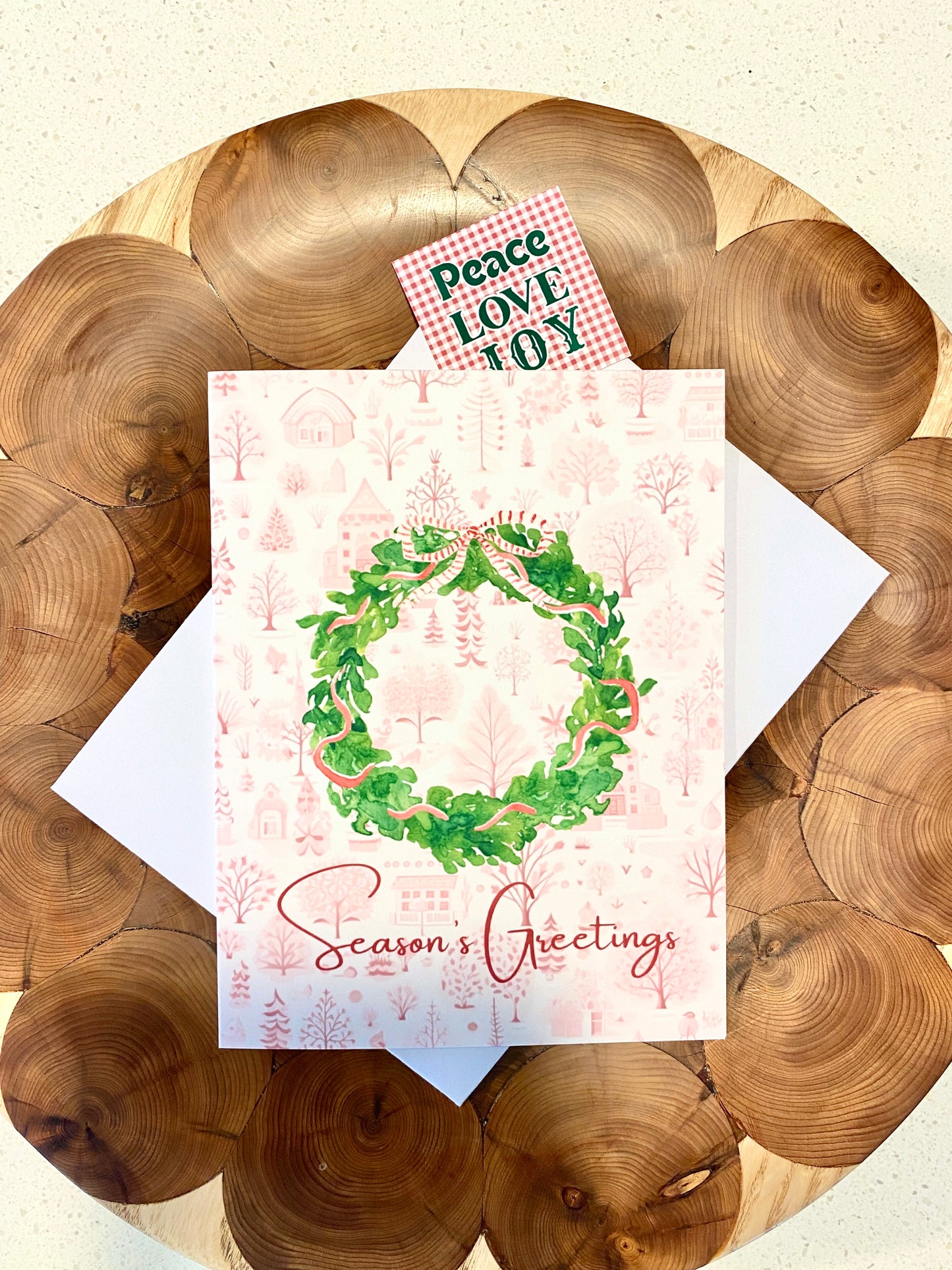 Season's Greetings Wreath Christmas Card