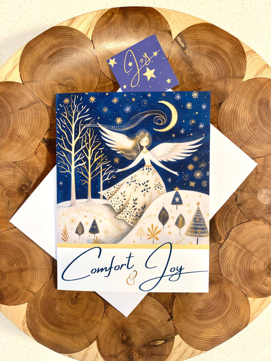 Comfort and Joy Holiday Angel Card