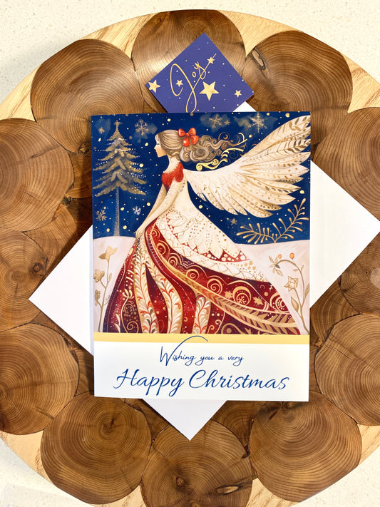 Winter Angel Happy Christmas Card