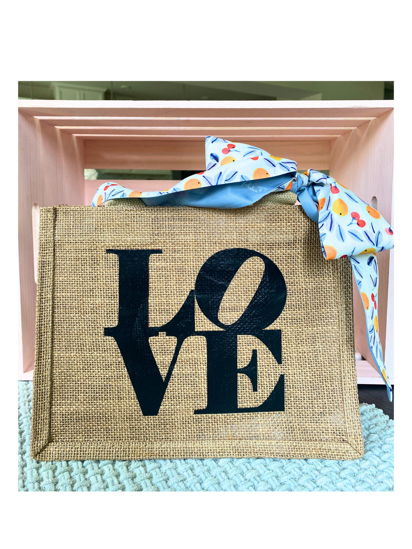 Burlap Tote - Love
