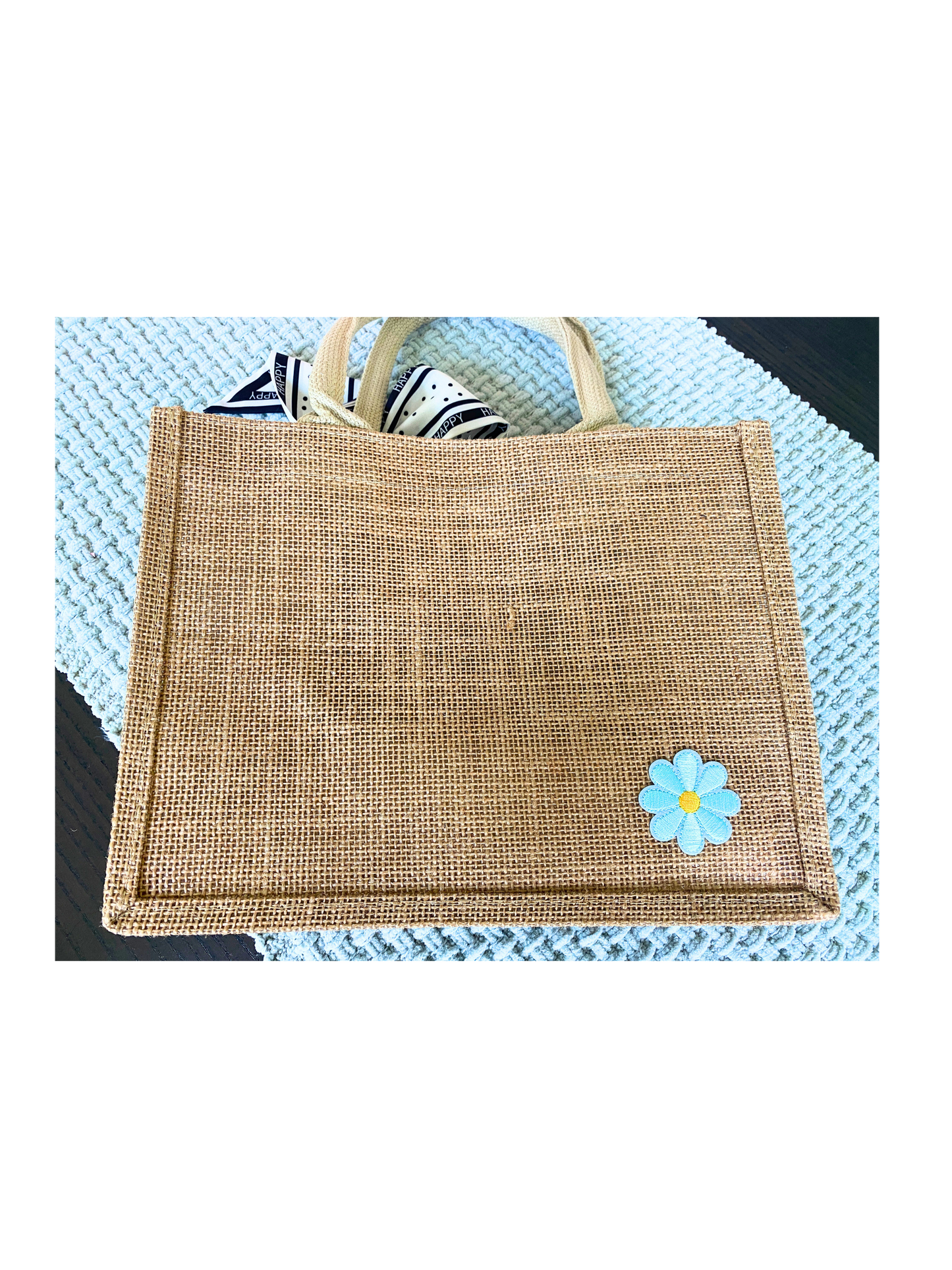 Burlap Tote - Peace, Love and Joy