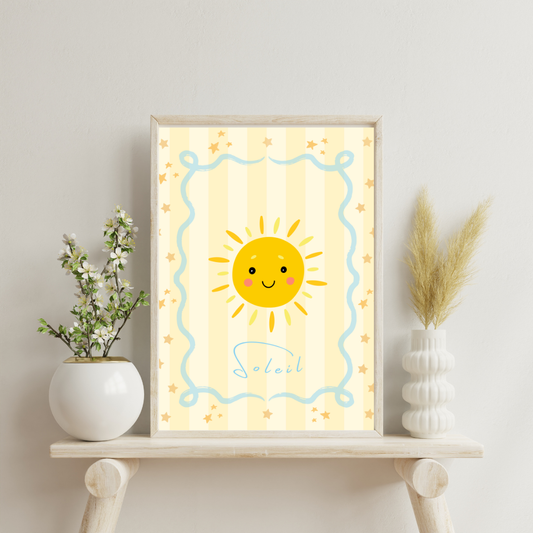 Soleil (Sun) Yellow Stripe Art Print